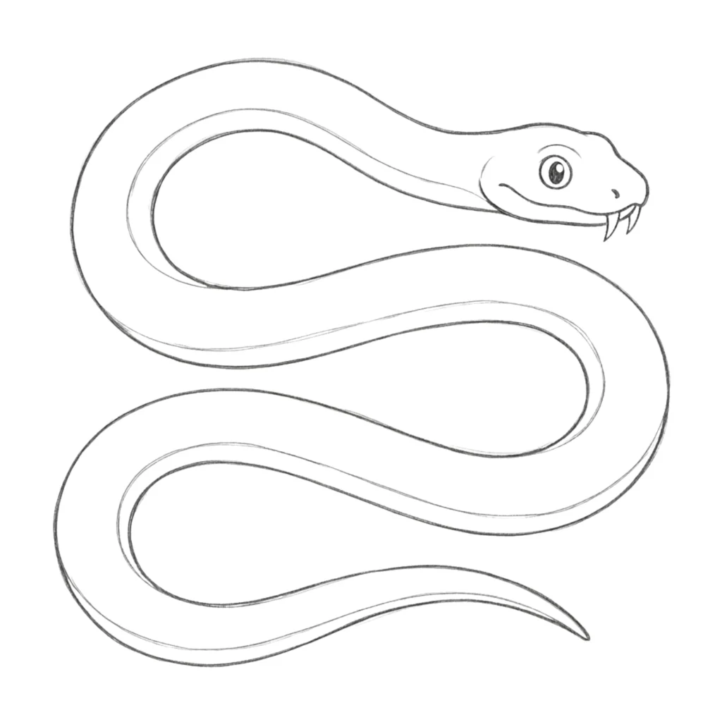 Step 9: Complete the Snake’s Body