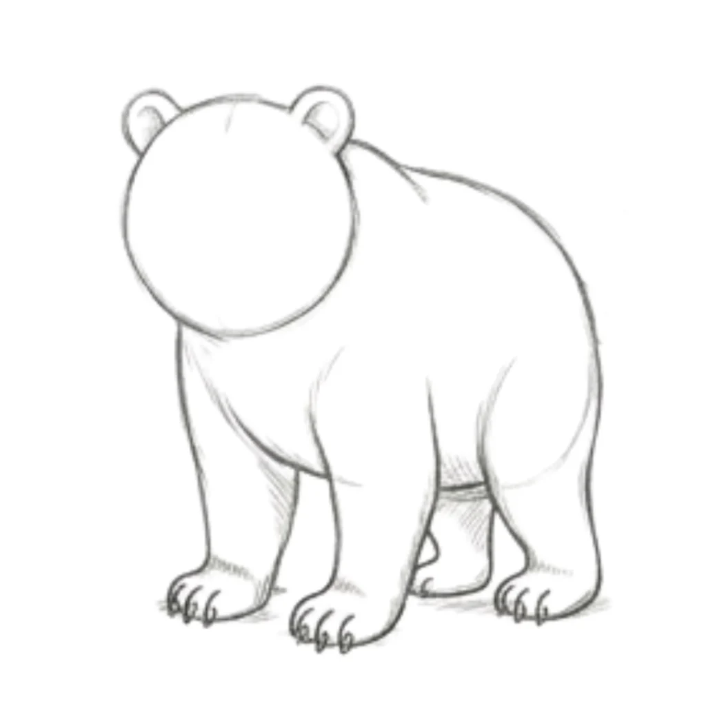 Step 10_ Bear Back Legs Nail Detail