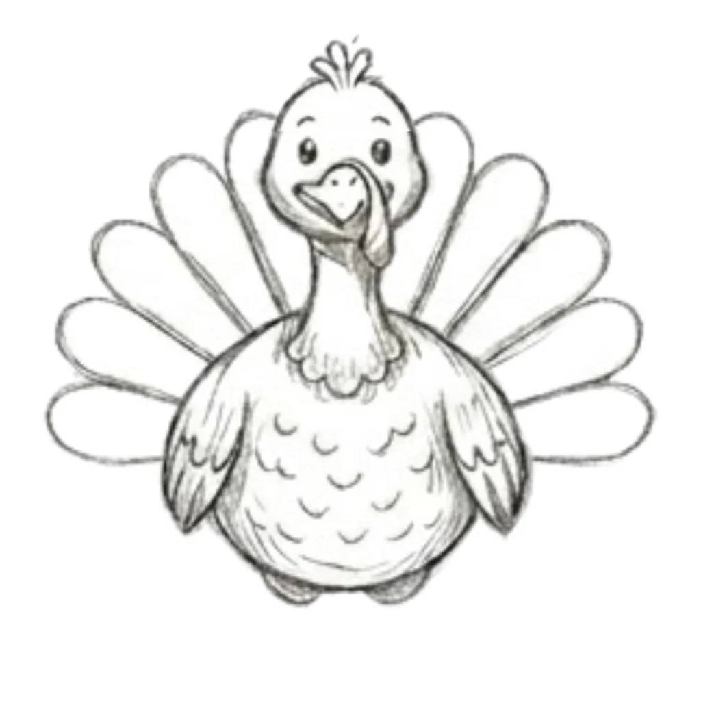 Step 11. Draw Tail Feather Shapes