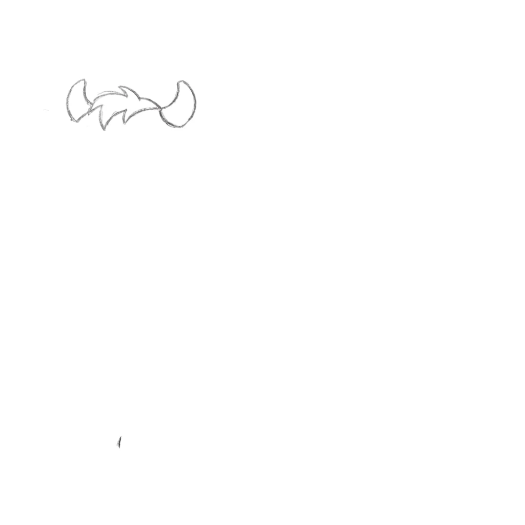 Step 1 Draw the Horns and Hair