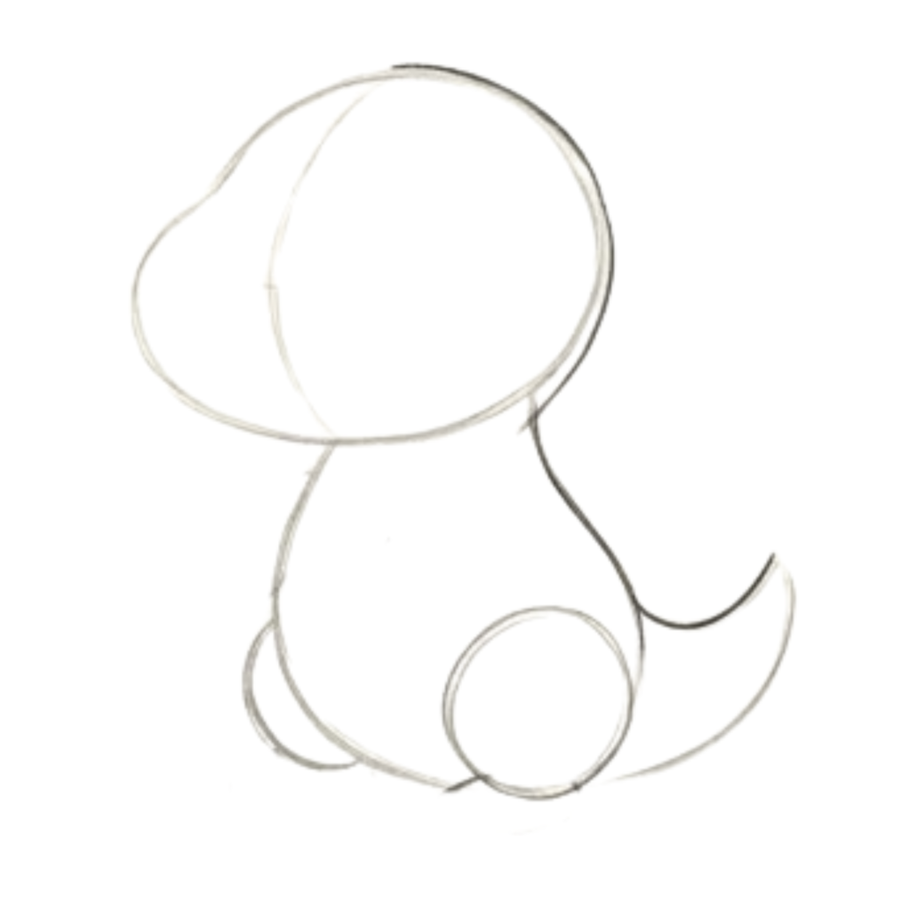Step 4: Draw the Legs and Paw Base
