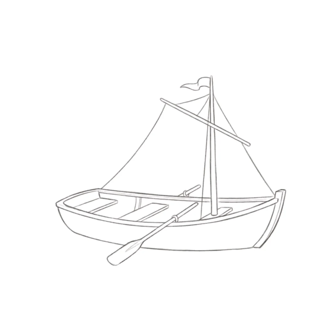 Step 5 Draw the Mast and Sail