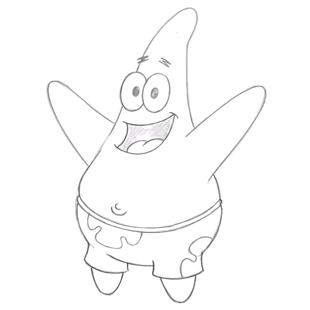 Step 4 Draw Legs and Shorts